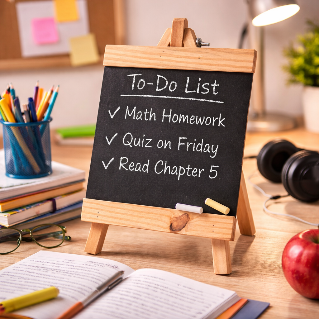 Wooden Tabletop Chalkboard Easel (Mini Blackboard Stand for Home & Cafe)